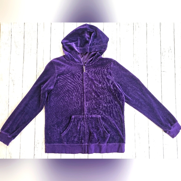 made for life Jackets & Blazers - Made for Life Velour Velvet Purple Zip up Hoodie Jacket Super Soft & Cozy